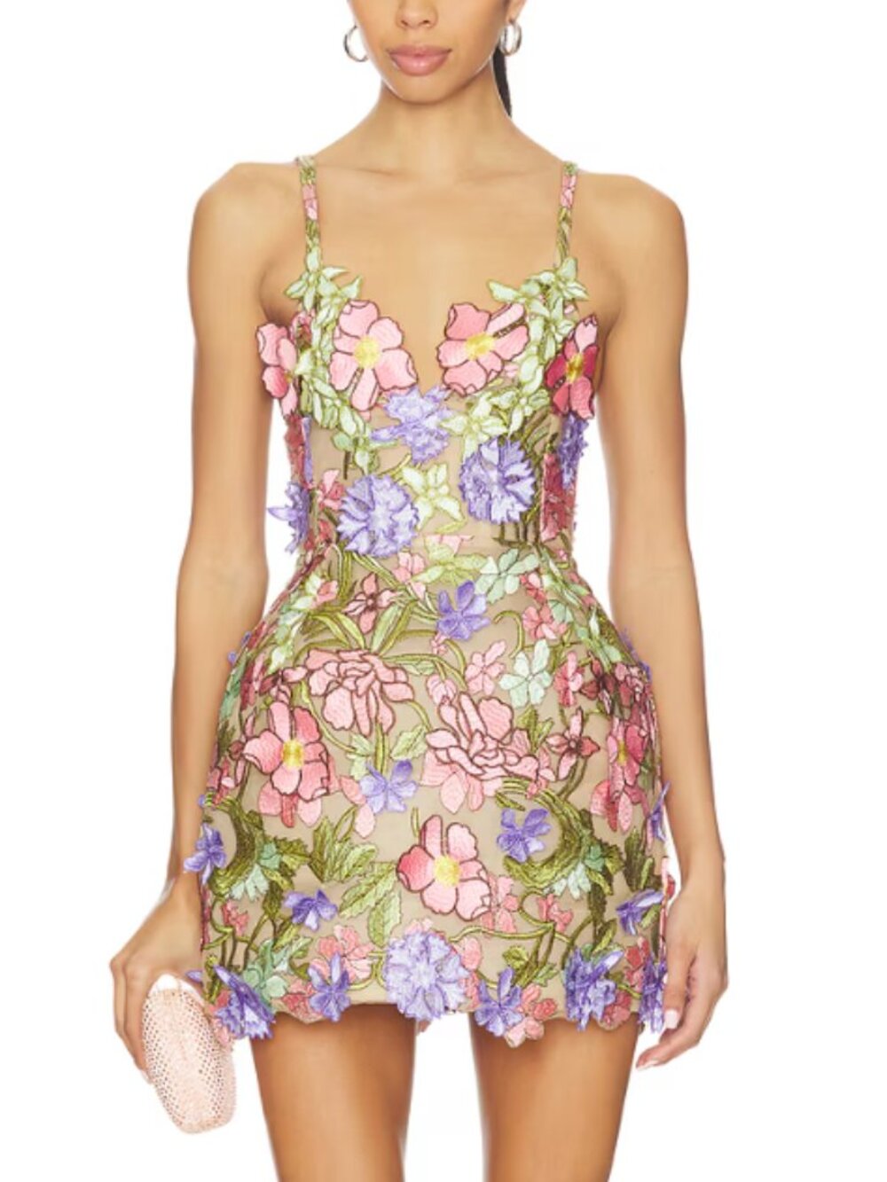 Bronx and Banco Iris Floral Aria V-neck Mini Dress XS/S/M